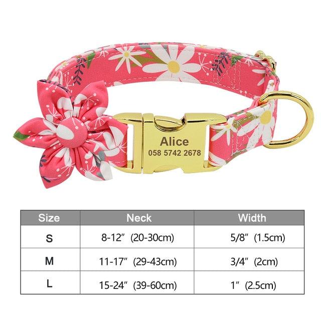 Fashion Printed Dog Collar Personalized Nylon Dog Collar Custom Pet Puppy Cat Collars Engraved ID Tag (1W1)(2W1)(3W1)(F70)