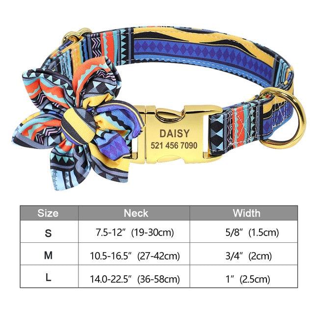 Fashion Printed Dog Collar Personalized Nylon Dog Collar Custom Pet Puppy Cat Collars Engraved ID Tag (1W1)(2W1)(3W1)(F70)