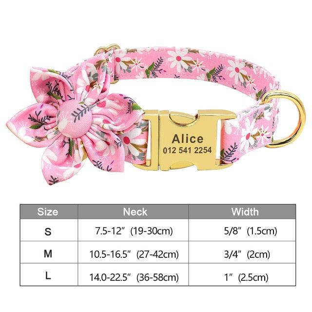 Fashion Printed Dog Collar Personalized Nylon Dog Collar Custom Pet Puppy Cat Collars Engraved ID Tag (1W1)(2W1)(3W1)(F70)