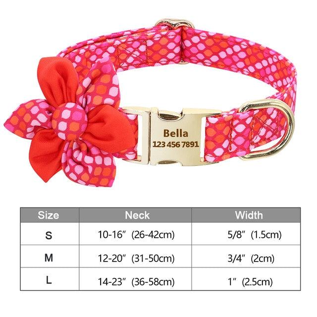 Fashion Printed Dog Collar Personalized Nylon Dog Collar Custom Pet Puppy Cat Collars Engraved ID Tag (1W1)(2W1)(3W1)(F70)