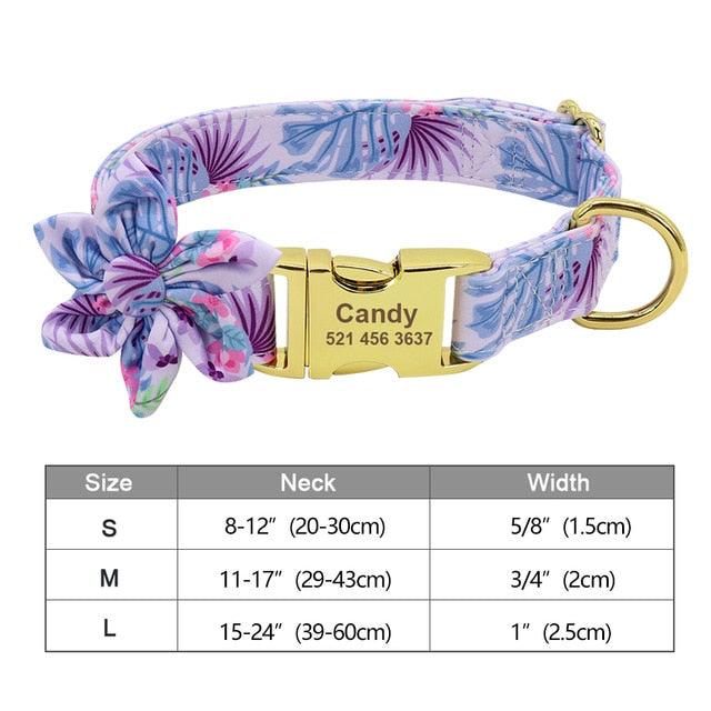 Fashion Printed Dog Collar Personalized Nylon Dog Collar Custom Pet Puppy Cat Collars Engraved ID Tag (1W1)(2W1)(3W1)(F70)