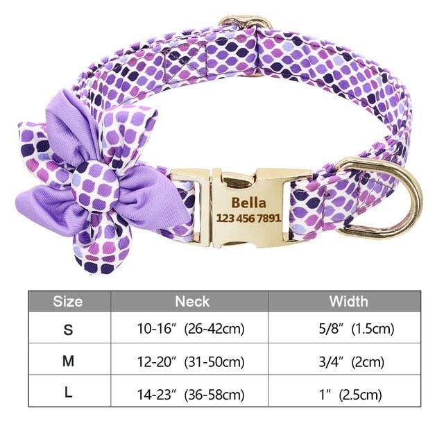 Fashion Printed Dog Collar Personalized Nylon Dog Collar Custom Pet Puppy Cat Collars Engraved ID Tag (1W1)(2W1)(3W1)(F70)