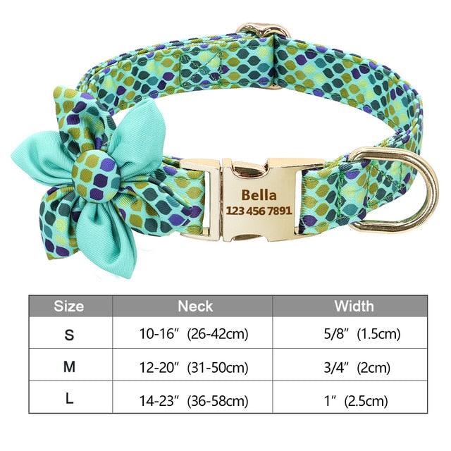 Fashion Printed Dog Collar Personalized Nylon Dog Collar Custom Pet Puppy Cat Collars Engraved ID Tag (1W1)(2W1)(3W1)(F70)