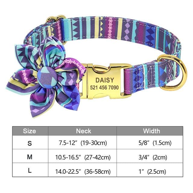 Fashion Printed Dog Collar Personalized Nylon Dog Collar Custom Pet Puppy Cat Collars Engraved ID Tag (1W1)(2W1)(3W1)(F70)
