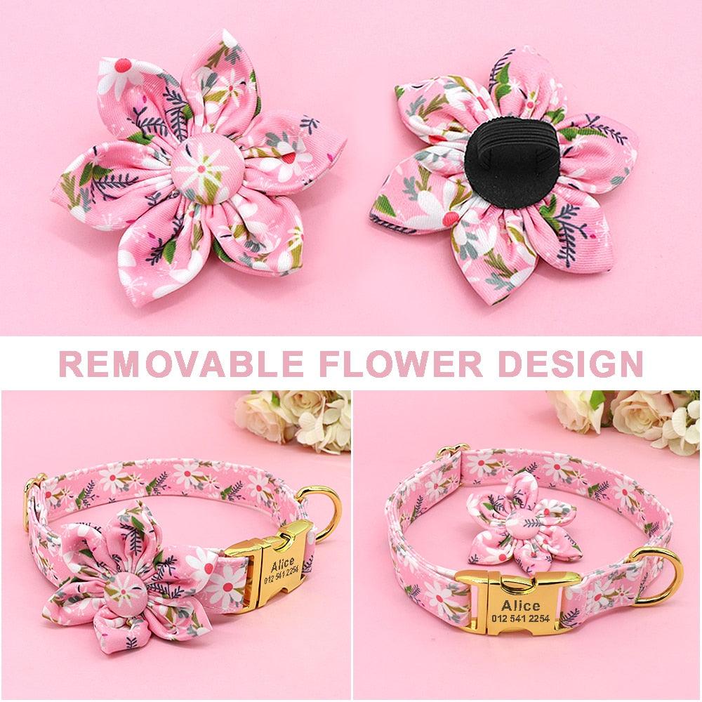 Fashion Printed Dog Collar Personalized Nylon Dog Collar Custom Pet Puppy Cat Collars Engraved ID Tag (1W1)(2W1)(3W1)(F70)