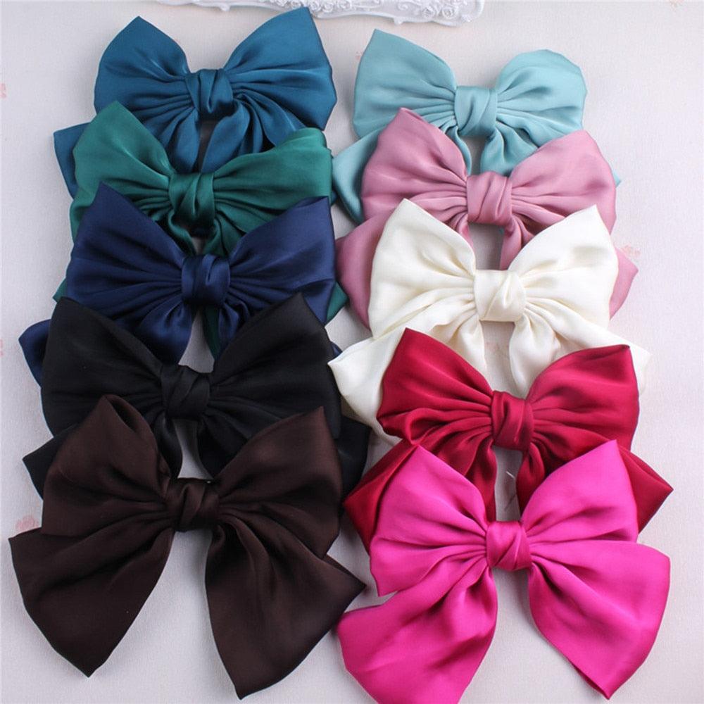 Fashion Ribbon Big Large Bow Hairpin - Women Hair Clip - New Cute Barrette (1U88)