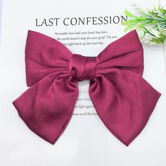 Fashion Ribbon Big Large Bow Hairpin - Women Hair Clip - New Cute Barrette (1U88)