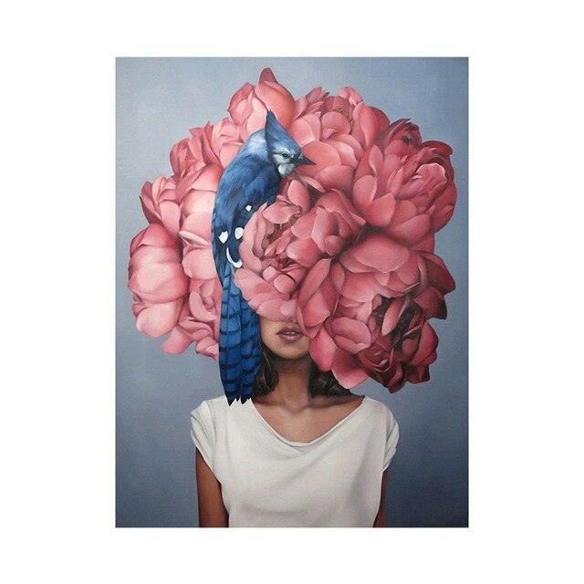 Fashion Sex Lady Flower Figure Girl Picture Home Decor Nordic Canvas Painting Wall Art Modern Posters (AD1)(F62)