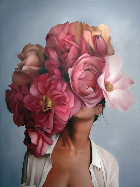 Fashion Sex Lady Flower Figure Girl Picture Home Decor Nordic Canvas Painting Wall Art Modern Posters (AD1)(F62)