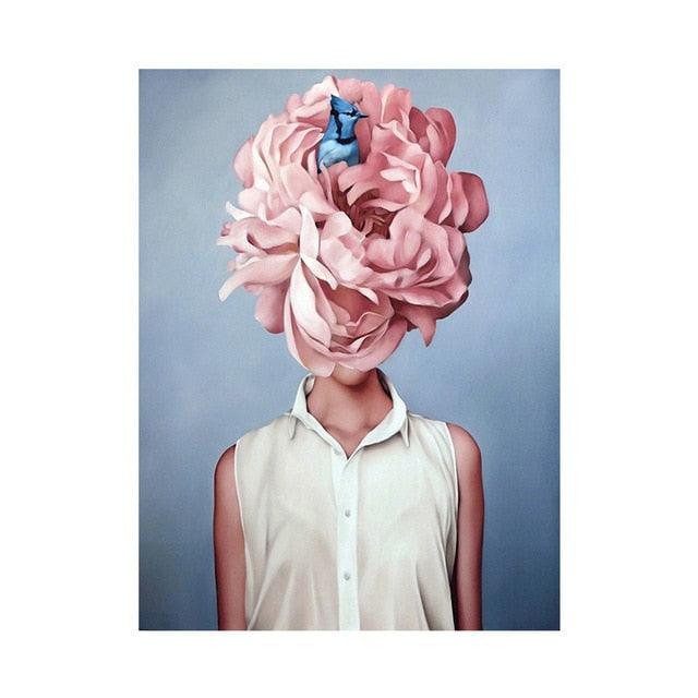 Fashion Sex Lady Flower Figure Girl Picture Home Decor Nordic Canvas Painting Wall Art Modern Posters (AD1)(F62)