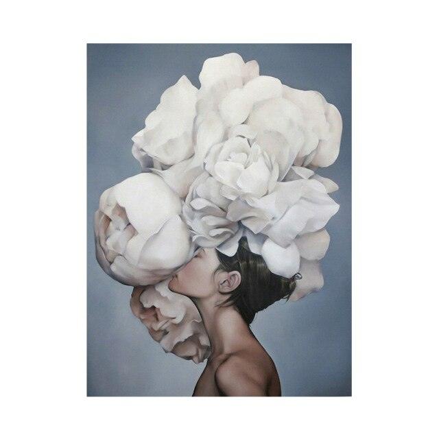 Fashion Sex Lady Flower Figure Girl Picture Home Decor Nordic Canvas Painting Wall Art Modern Posters (AD1)(F62)