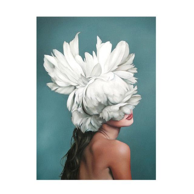 Fashion Sex Lady Flower Figure Girl Picture Home Decor Nordic Canvas Painting Wall Art Modern Posters (AD1)(F62)