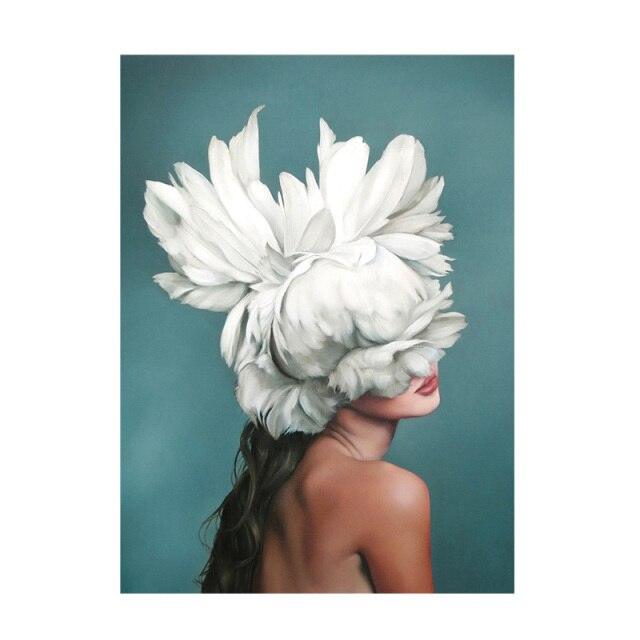 Fashion Sex Lady Flower Figure Girl Picture Home Decor Nordic Canvas Painting Wall Art Modern Posters (AD1)(F62)