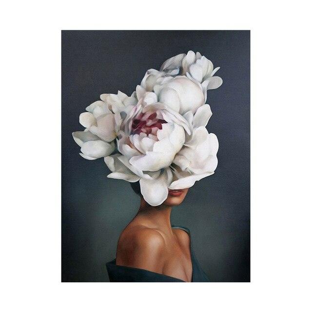 Fashion Sex Lady Flower Figure Girl Picture Home Decor Nordic Canvas Painting Wall Art Modern Posters (AD1)(F62)