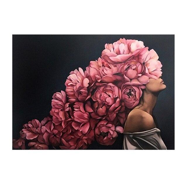 Fashion Sex Lady Flower Figure Girl Picture Home Decor Nordic Canvas Painting Wall Art Modern Posters (AD1)(F62)