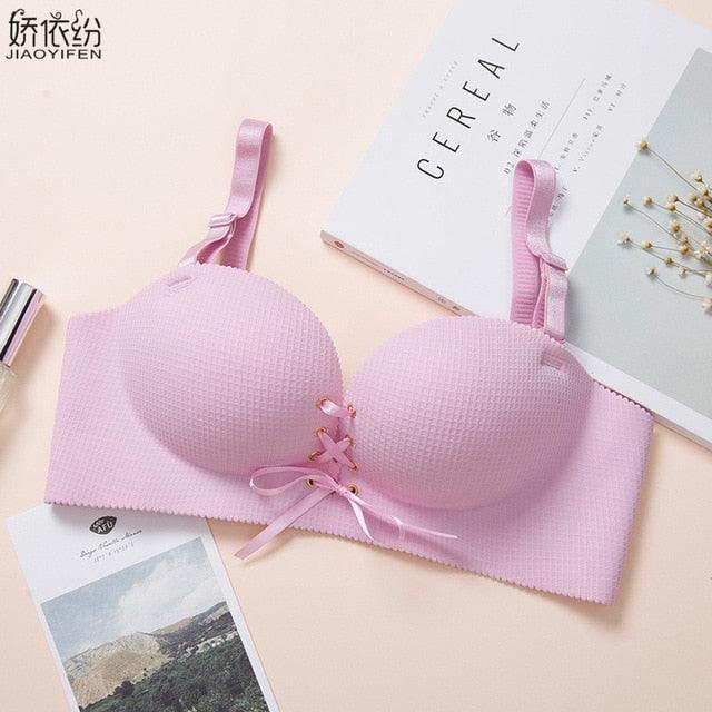 Fashion Women Seamless Underwear - Drawstring Super Push Up Bra - Sexy Wire Free Padded Brassiere (D27)(TSB2)