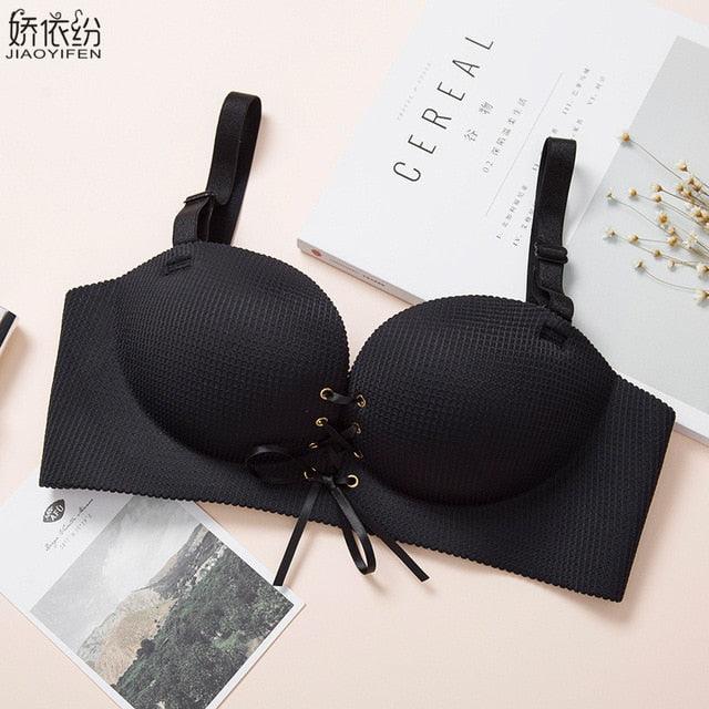 Fashion Women Seamless Underwear - Drawstring Super Push Up Bra - Sexy Wire Free Padded Brassiere (D27)(TSB2)
