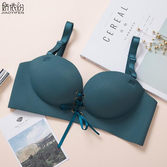 Fashion Women Seamless Underwear - Drawstring Super Push Up Bra - Sexy Wire Free Padded Brassiere (D27)(TSB2)