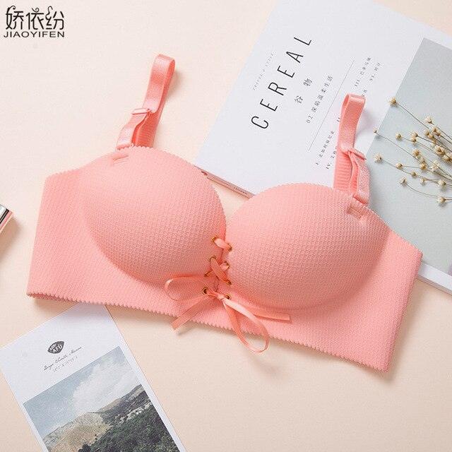 Fashion Women Seamless Underwear - Drawstring Super Push Up Bra - Sexy Wire Free Padded Brassiere (D27)(TSB2)