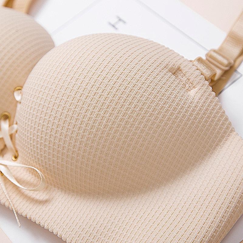 Fashion Women Seamless Underwear - Drawstring Super Push Up Bra - Sexy Wire Free Padded Brassiere (D27)(TSB2)