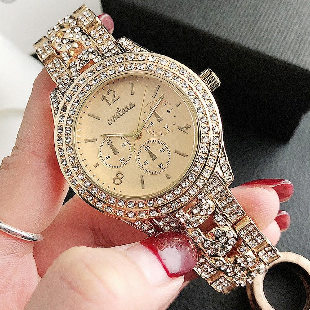 Fashion Women Watch - Diamond Style Watch - Ladies Top Luxury Women's Bracelet Crystal Watches (D82)(9WH3)