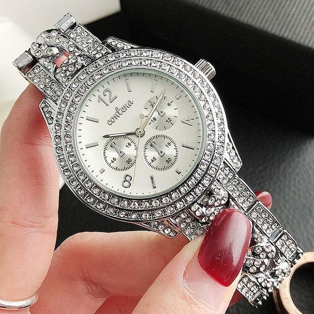 Fashion Women Watch - Diamond Style Watch - Ladies Top Luxury Women's Bracelet Crystal Watches (D82)(9WH3)