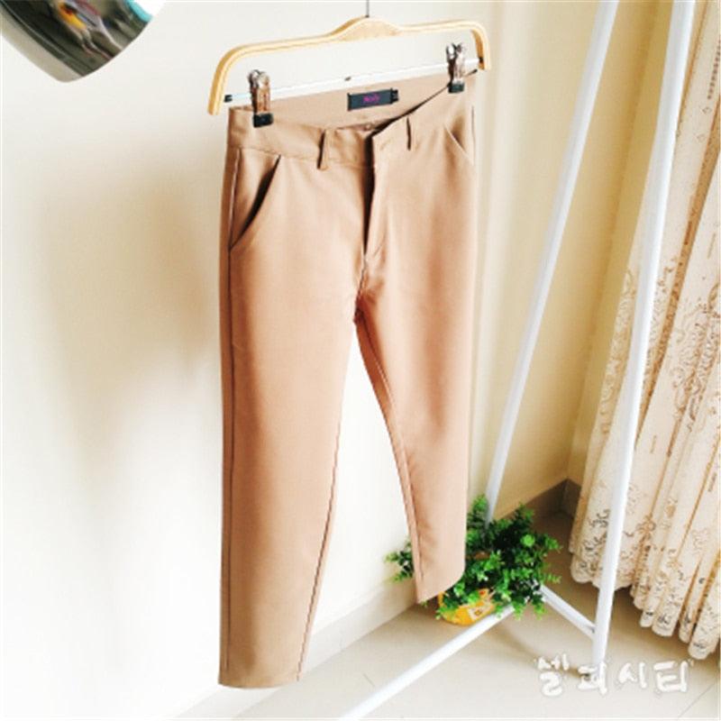 Fashion Cute Color Pencil Women's Pants -Stretch Cotton Slim Waist Trouser - Casual Office Work Trouser (BP)(BCD3)(F25)