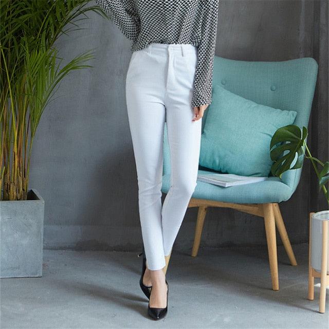 Fashion Cute Color Pencil Women's Pants -Stretch Cotton Slim Waist Trouser - Casual Office Work Trouser (BP)(BCD3)(F25)