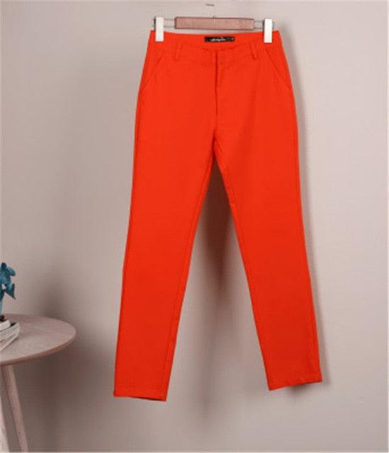 Fashion Cute Color Pencil Women's Pants -Stretch Cotton Slim Waist Trouser - Casual Office Work Trouser (BP)(BCD3)(F25)