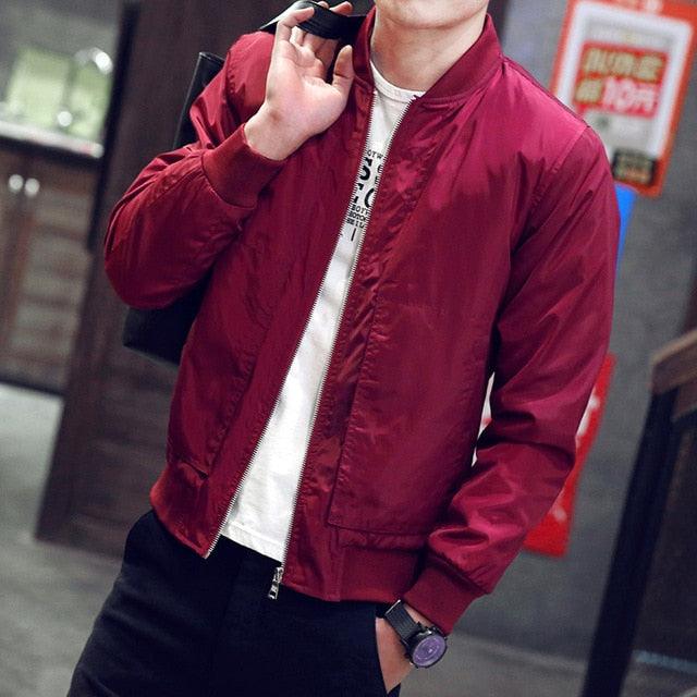 Fashion Winter Spring Autumn Men's Jackets - Solid Fashion Bomber Jacket (TM3)(F100)
