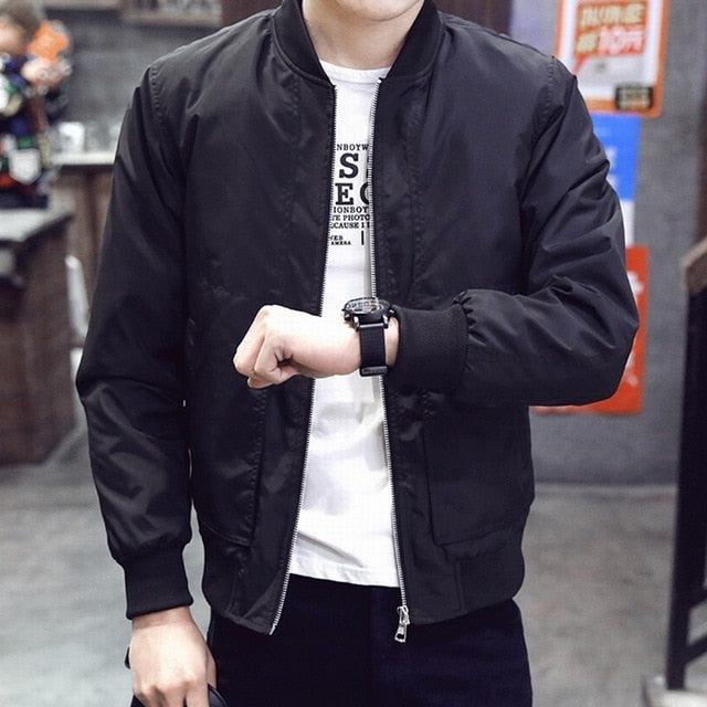 Fashion Winter Spring Autumn Men's Jackets - Solid Fashion Bomber Jacket (TM3)(F100)