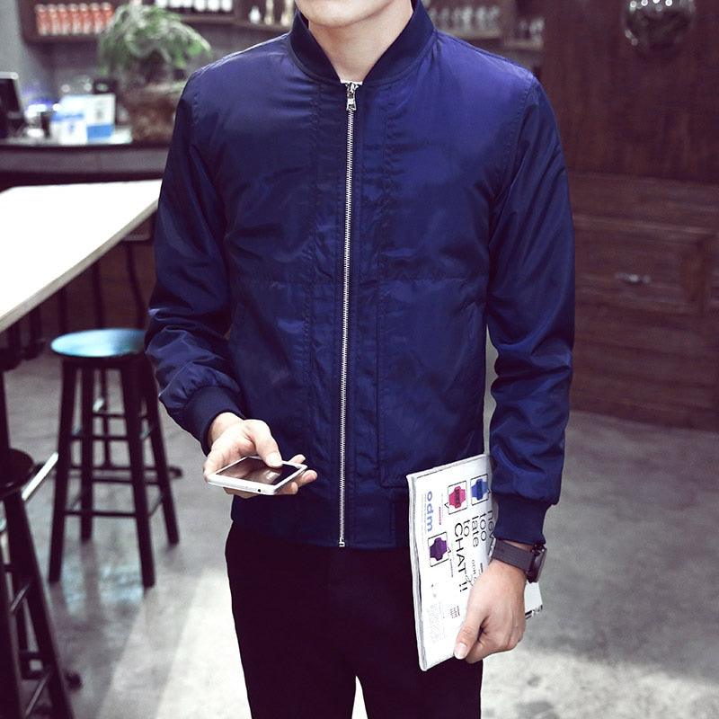 Fashion Winter Spring Autumn Men's Jackets - Solid Fashion Bomber Jacket (TM3)(F100)