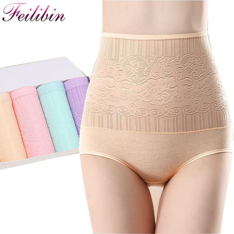 4Pcs/lot Control Panties Seamless Women High Waist Underwear - Sexy Cotton Body Shape (TSP2)
