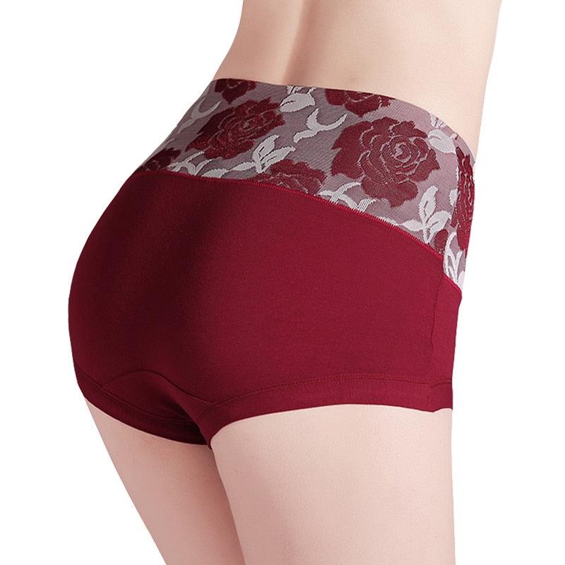Beautiful 4pcs/Lot High Waist Sexy Women's Panties - Cotton Comfort Lovely Print Plus Size Underwear (TSP2)(TSP3)(F28)