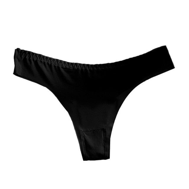Female Cotton File Panties - No Trace One Piece Ultra Thin Underwear - Temptation Sexy Solid Color (1U28)