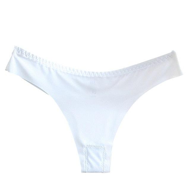 Female Cotton File Panties - No Trace One Piece Ultra Thin Underwear - Temptation Sexy Solid Color (1U28)