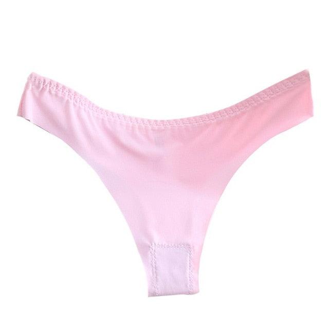 Female Cotton File Panties - No Trace One Piece Ultra Thin Underwear - Temptation Sexy Solid Color (1U28)