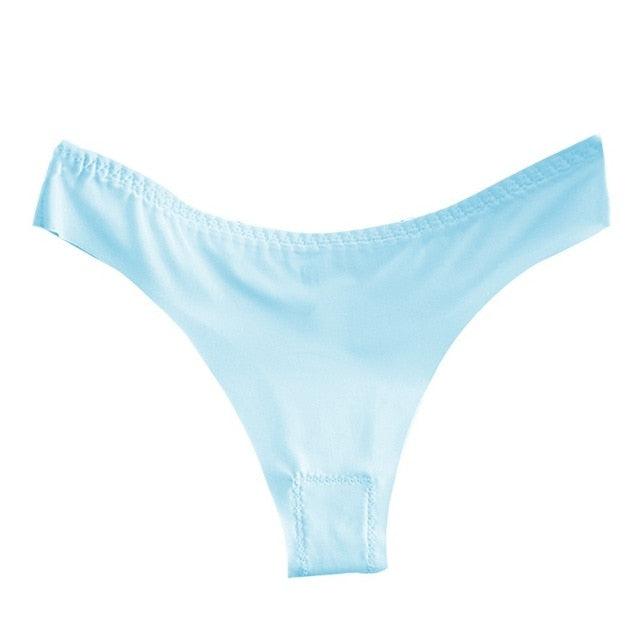 Female Cotton File Panties - No Trace One Piece Ultra Thin Underwear - Temptation Sexy Solid Color (1U28)
