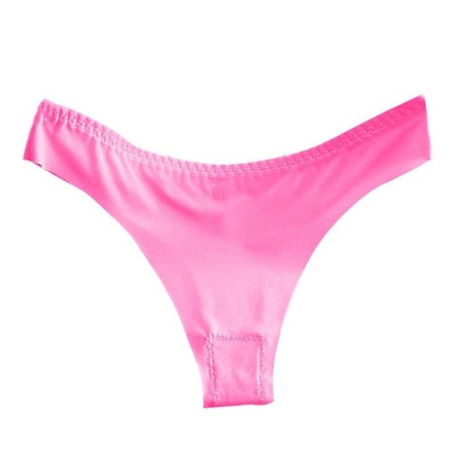 Female Cotton File Panties - No Trace One Piece Ultra Thin Underwear - Temptation Sexy Solid Color (1U28)