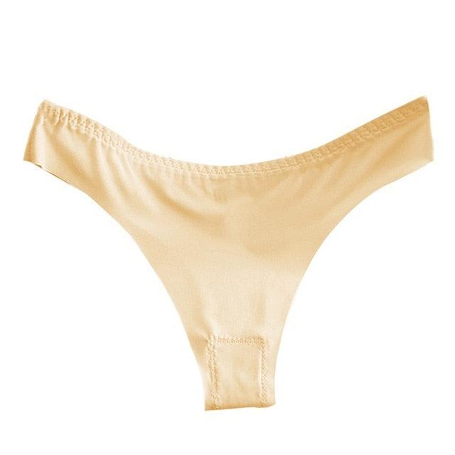 Female Cotton File Panties - No Trace One Piece Ultra Thin Underwear - Temptation Sexy Solid Color (1U28)