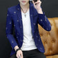 Trending Floral Print Blazer Jacket - Streetwear Men's Clothing Casual Suit (T2M)(CC5)