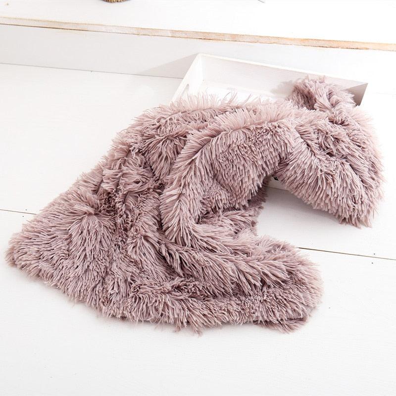 Fluffy Plush Dog Blanket - Pet Sleeping Mat - Cushion Mattress Extra Soft Warm Pet Throw Blankets (10W3)(6W3)(F74)