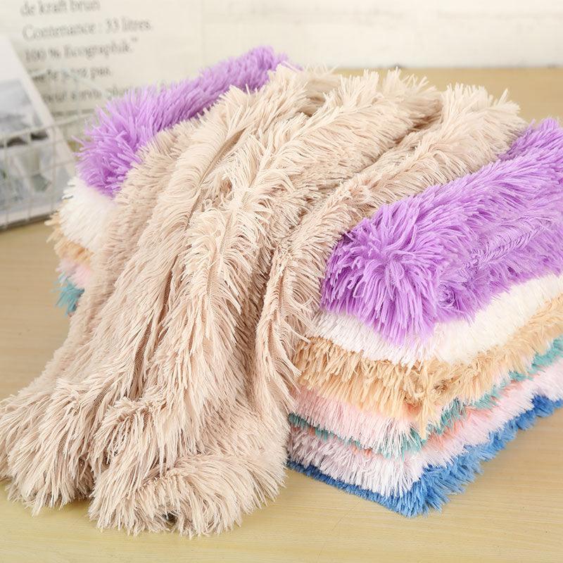 Fluffy Plush Dog Blanket - Pet Sleeping Mat - Cushion Mattress Extra Soft Warm Pet Throw Blankets (10W3)(6W3)(F74)