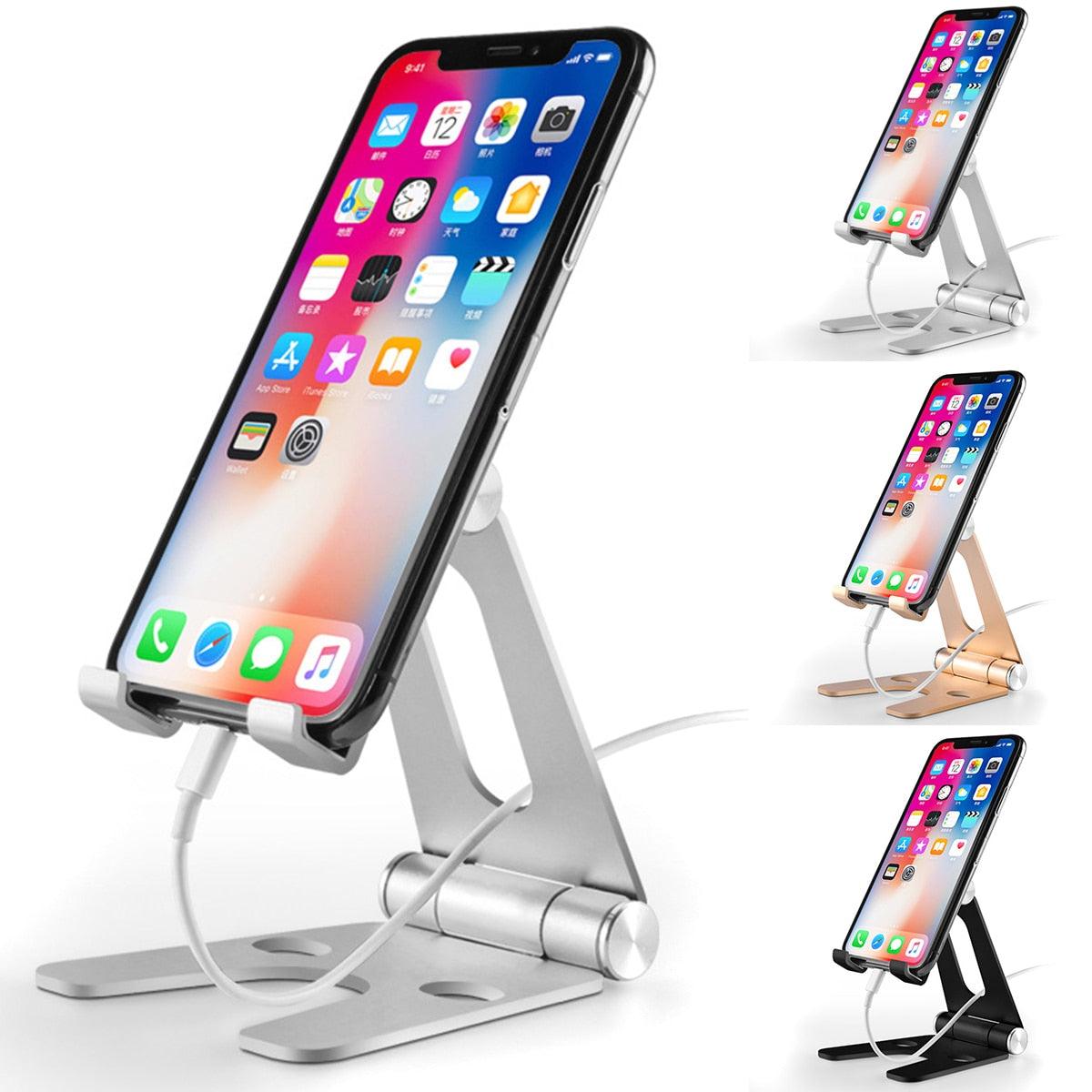 Foldable Phone Holder - Rotatable Aluminum Alloy Desk Mount Tablet Holder With Silicone Pads For 3.5~10 Inch Cellphones Tablets (RS)(1U50)(TLC2)(1U47)