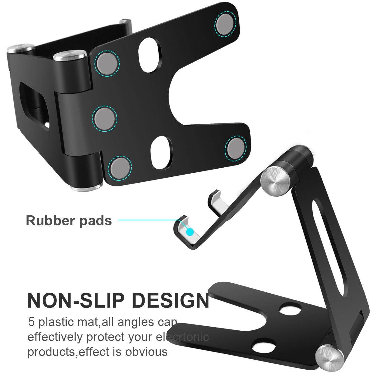 Foldable Phone Holder - Rotatable Aluminum Alloy Desk Mount Tablet Holder With Silicone Pads For 3.5~10 Inch Cellphones Tablets (RS)(1U50)(TLC2)(1U47)