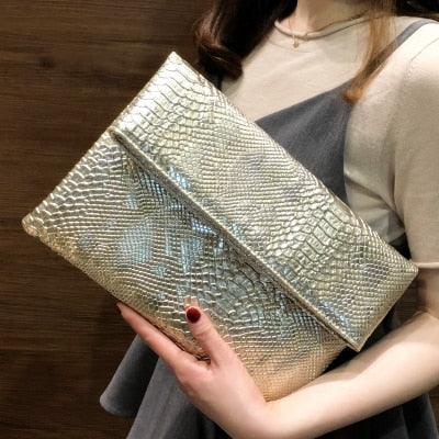 Trending Folding Envelope Bag - New Clutch Female Trend Snake Pattern HandBag (D43)(WH1)(WH5)(WH6)