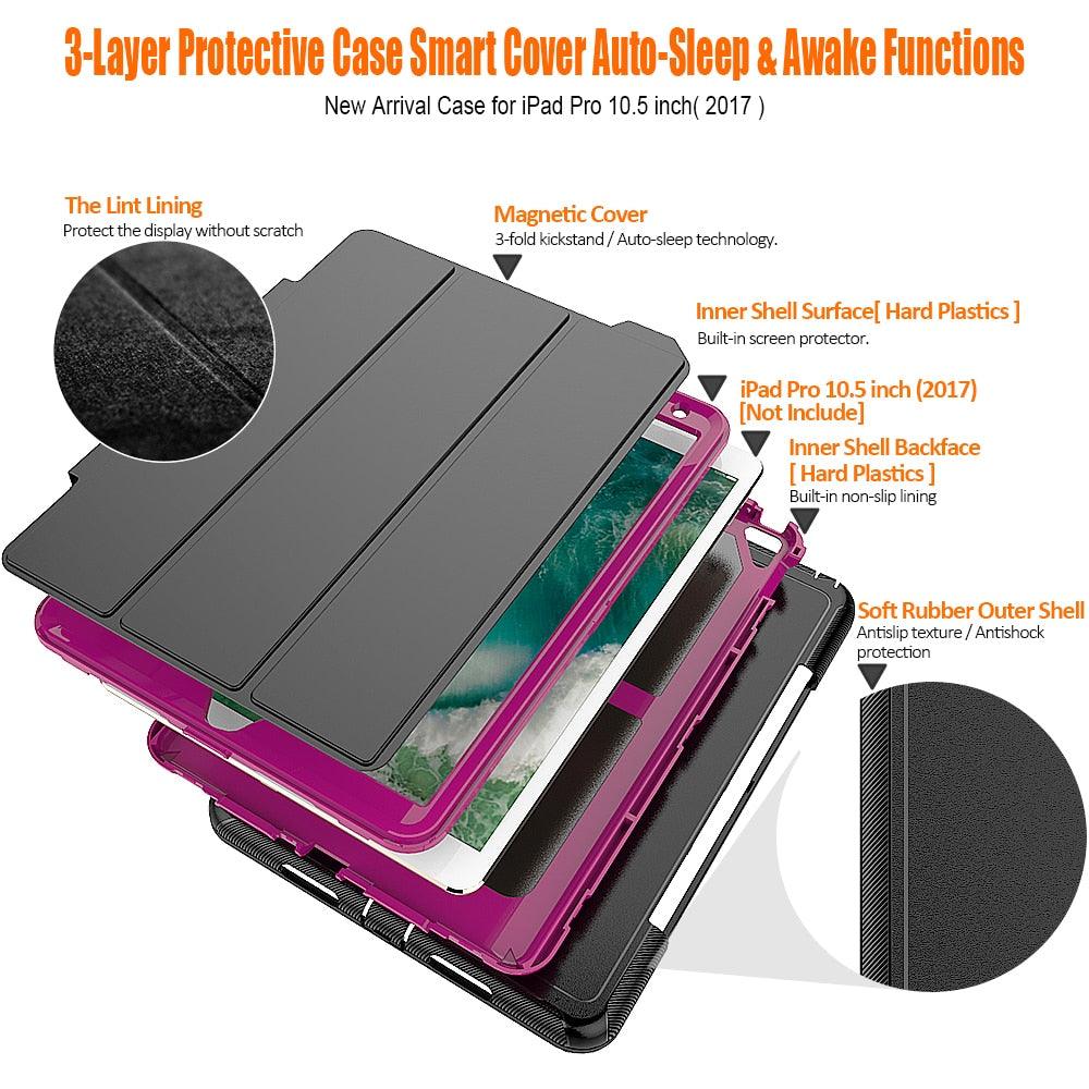 Stand Case for iPad Air 3 10.5 Case 2019 ,Kids Case Armor Heavy Duty Silicone Hard Shell - For iPad Pro 10.5 Case (TLC3)(TLC2)(F47)