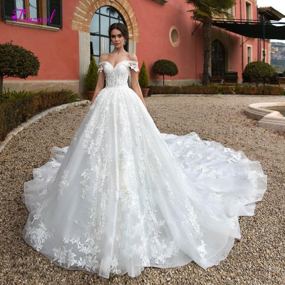 Sexy Pretty Boat Neck Lace Up Royal Dress - Train A Line Wedding Dress Deals DejaVu Sexy Pretty Boat Neck Lace Up Royal Dress - Train A Line Wedding Dress Deals DejaVu