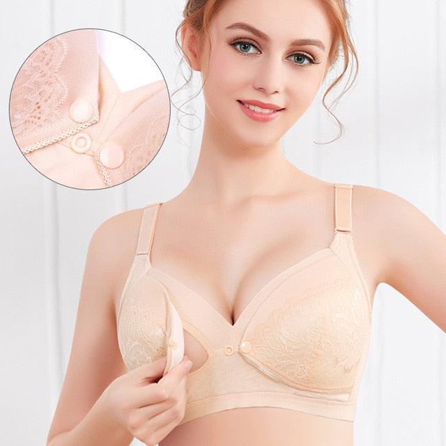 Full Cup Large Size Nursing Breastfeeding Bra - Cotton Front Buckle Pregnant Women - Postpartum Underwear A B C D E Cup (D6)(3Z2)(7Z2)