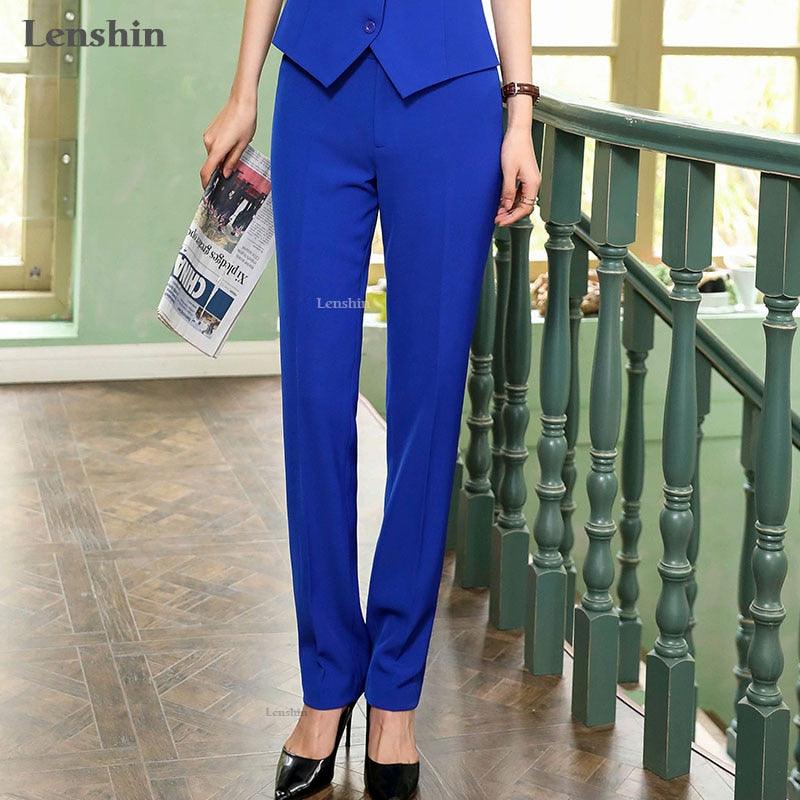 Amazing Full Length Women Professional Business Formal Pants - Slim Female Work Wear - Plus Size (BP)(F25)